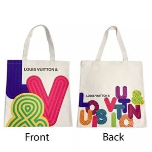 Louis Vuitton LV Multicolor Canvas Tote with Vibrant Lettering